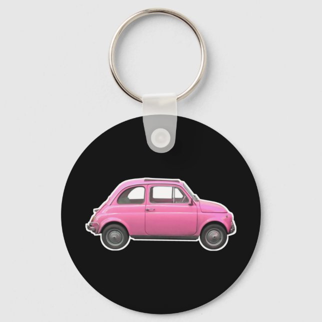 Chaveiro Pink Fiat 500 Cinquecento vintage 1960 (Frente)
