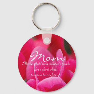 Chaveiro Pink Floral "Mom" Keychain