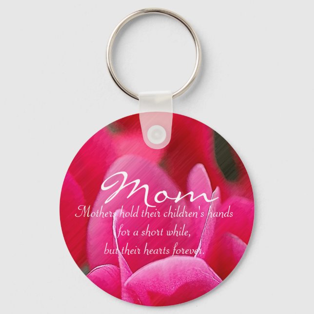 Chaveiro Pink Floral "Mom" Keychain (Frente)