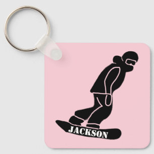 Chaveiro Pink Freeride Snowboarder Snowboard Stencil