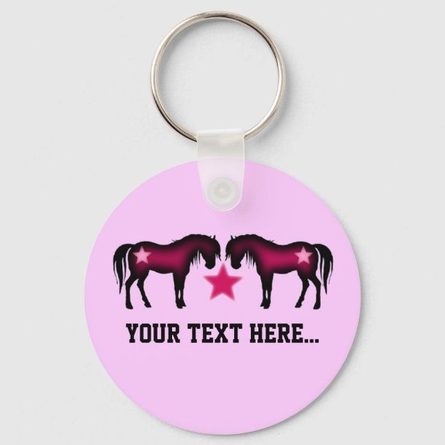 Chaveiro Pink Girly Personalized Horse (Frente)