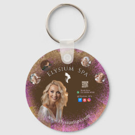 Chaveiro Pink Glitter Beauty Wellness Facial Treatment Gift