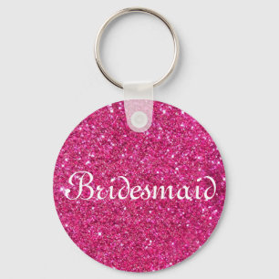 Chaveiro Pink Glitter Personalized Bridesmaid