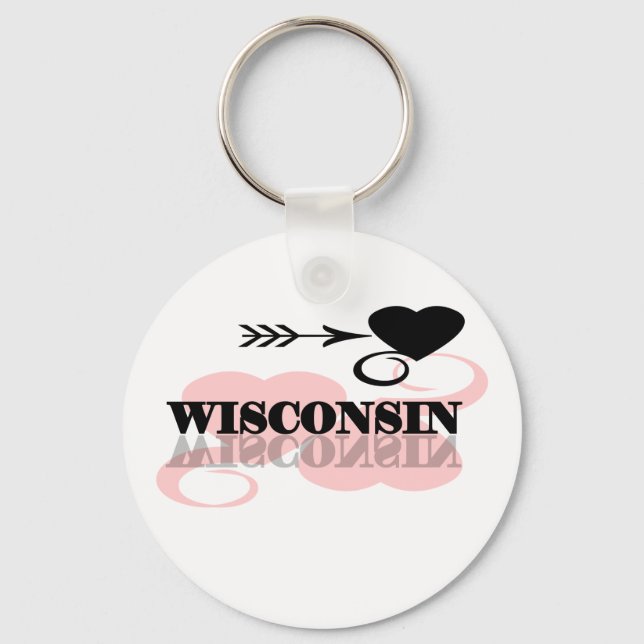 Chaveiro Pink Heart Wisconsin (Frente)