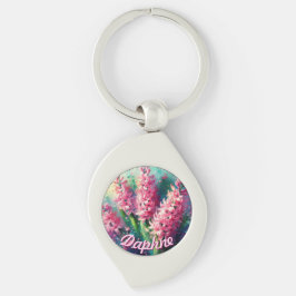Chaveiro Pink Hyacinths Hyacinth Floral Personalized