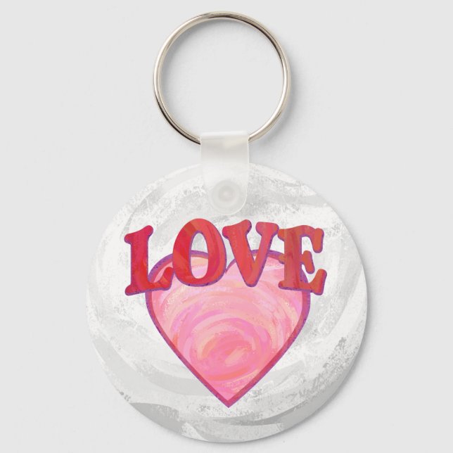 Chaveiro Pink Love Heart Pattern (Frente)