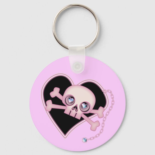 Chaveiro Pink Neon Skull (Frente)