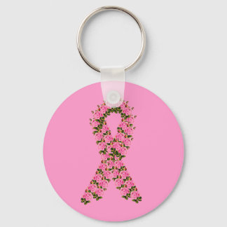 Chaveiro Pink Ribbon Made of Pink Roses