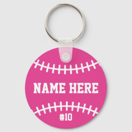 Chaveiro Pink Softball Keychain Girls Team Athletes Player