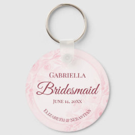 Chaveiro Pink Watercolor Peonies Bridesmaid Wedding Gift