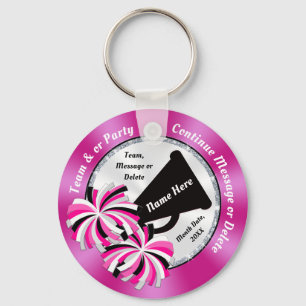 Chaveiro Pink, White, Black Personalized Cheer Keychains