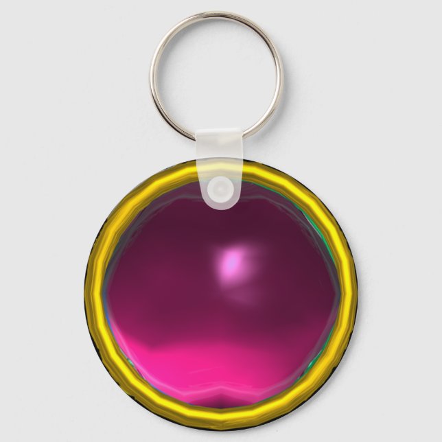CHAVEIRO PINTA MÁGICA FUCHSIA AMETIST GEM STONE (Frente)