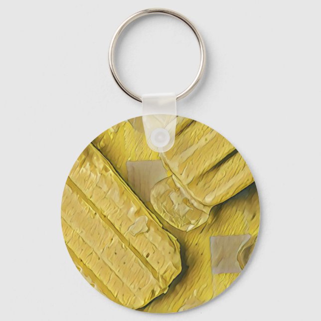 Chaveiro Pintel de cone de sorvete amarelo (Frente)