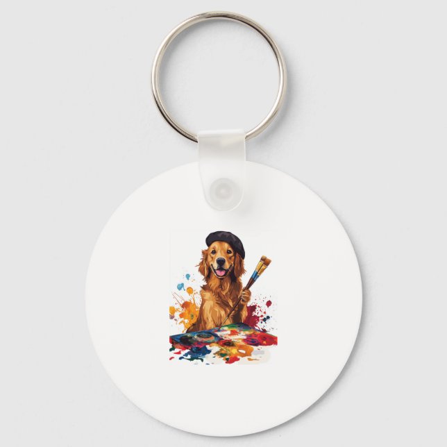Chaveiro Pinter Pup � Cão Artístico com Easel (Frente)