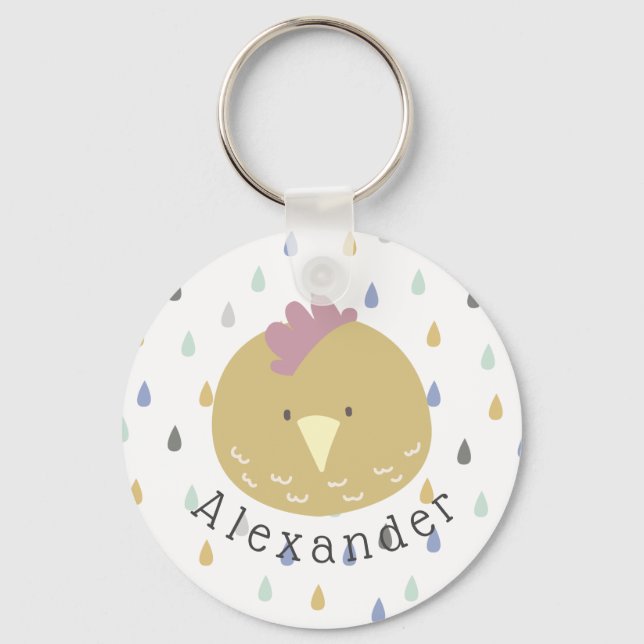 Chaveiro Pintinho de Cute de Nome Personalizável (Frente)