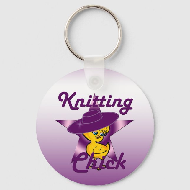 Chaveiro Pintinho de tricô nº 9 (Frente)