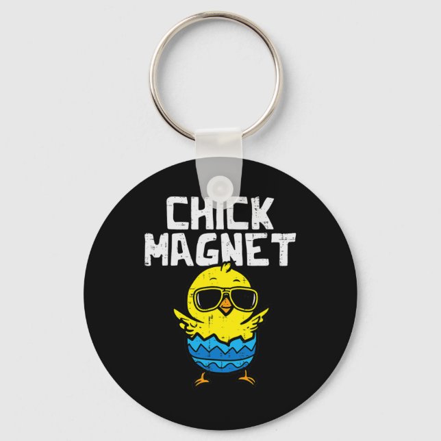 Chaveiro Pintinho Magnetos Óculos escuros Páscoas (Frente)