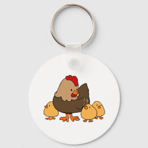 Chaveiro Pintinhos da galinha e do bebê dos desenhos