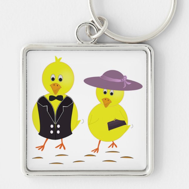 Chaveiro pintinhos "FELZ PASCOA" (Frente)