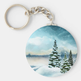 Chaveiro Pintor Cênico Winter Wonderland Watercolor
