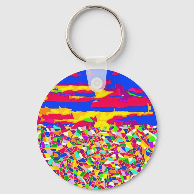 Chaveiro pintura a óleo de transcendência abstrato (Frente)