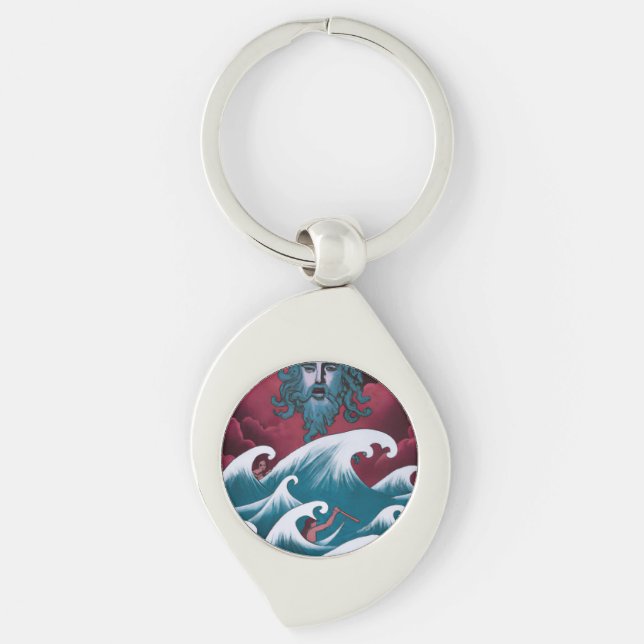 Chaveiro Pintura a óleo do Neptuno Carmesim (Frente)