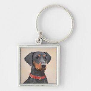 Chaveiro Pintura Alemã Pinscher Pintura Original Arte Anima