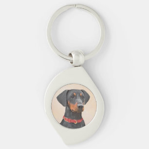 Chaveiro Pintura Alemã Pinscher Pintura Original Arte Anima