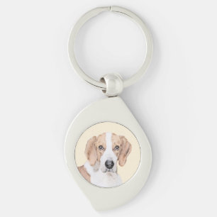 Chaveiro Pintura Americana de Foxhound - Arte Cachorra Orig