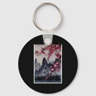 Chaveiro Pintura Arte Japonesa Montanha Blossom