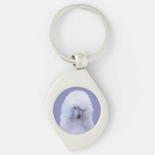 Chaveiro Pintura Branca de Poodle Padrão - Arte Cão Origi