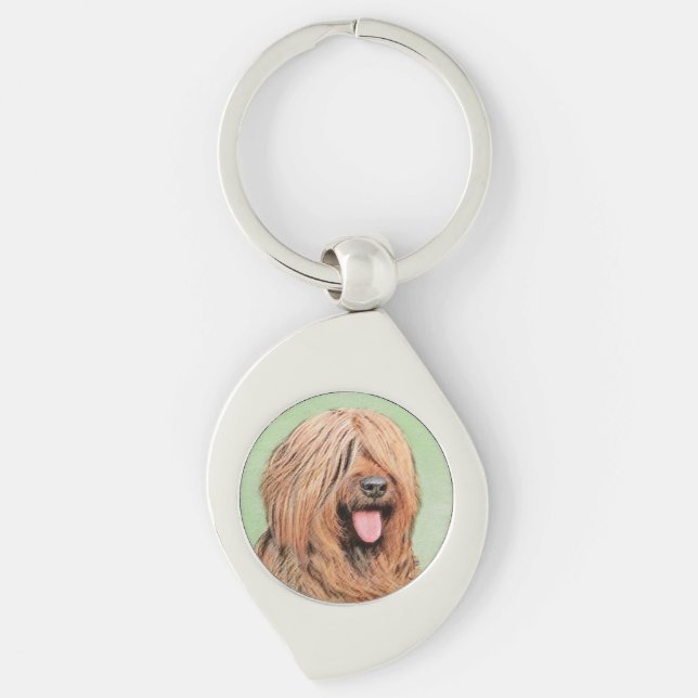 Chaveiro Pintura Briard - Arte Cachorro Original (Frente)