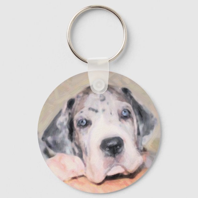 Chaveiro Pintura: Cachorro Dane (Frente)