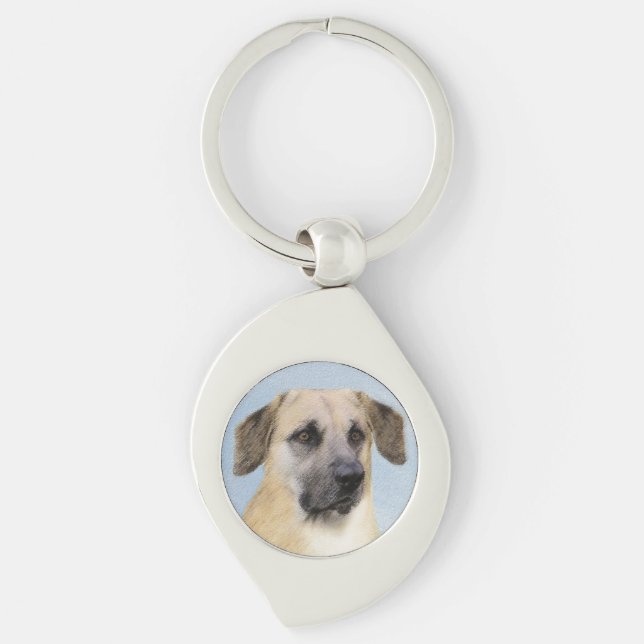 Chaveiro Pintura Chinook (Ouvidos Soltos) - Arte Cachorro O (Frente)