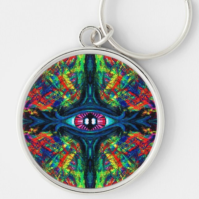 Chaveiro Pintura com torção de olhos e trippy (Frente)