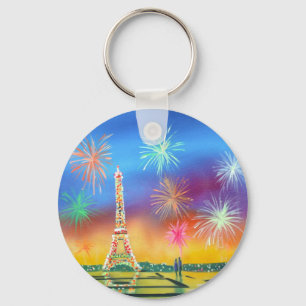 Chaveiro Pintura da Torre Eiffel em Paris