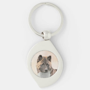 Chaveiro Pintura de Akita - Arte Cão Original