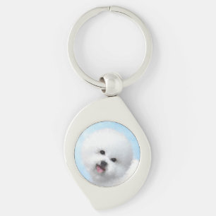 Chaveiro Pintura de Bichon Frise - Arte de Cachorro Origina