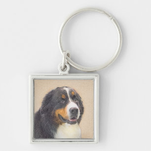 Chaveiro Pintura de Cachorro de Montanha Bernese - Arte Ori