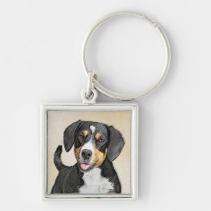 Chaveiro Pintura de Cachorro de Montanha Entlebucher - Arte