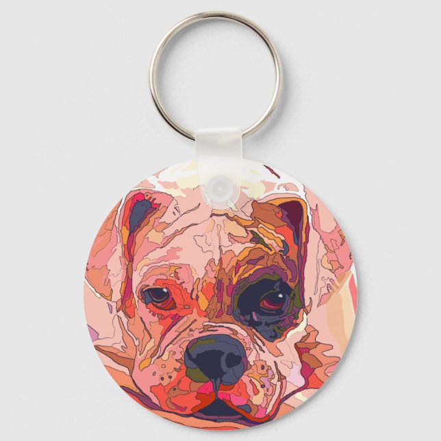 Chaveiro Pintura de Cachorro em Cores Espancadas (Frente)