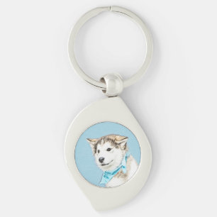 Chaveiro Pintura De Cachorro Siberiana - Arte De Cachorro O