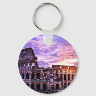 Chaveiro Pintura de Coliseu em Roma no pôr do sol