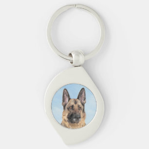 Chaveiro Pintura de german shepherd - Arte de Cachorro Orig