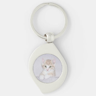 Chaveiro Pintura de Kitten Orange Tabby - Arte Original par