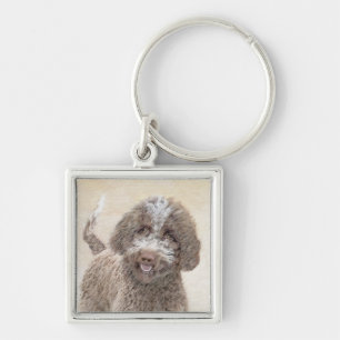Chaveiro Pintura de Lagotto Romagnolo - Arte de Cachorro Or