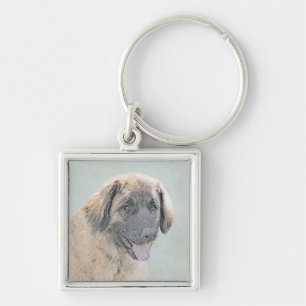 Chaveiro Pintura de Leonberger - Arte de Cachorro Original