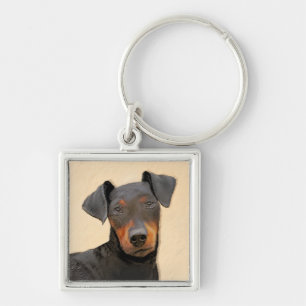 Chaveiro Pintura de Manchester Terrier Arte Animal Original