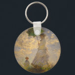 Chaveiro Pintura de Monet Guarda-chuvas<br><div class="desc">Esta é a famosa pintura de Monet de uma mulher segurando um guarda-chuva passando por um campo.</div>