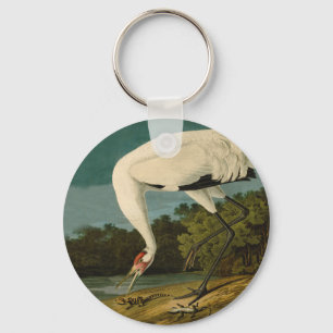 Chaveiro Pintura de pássaros Audubon Crane Whoping